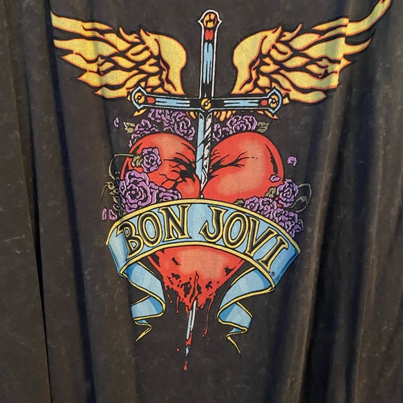Bon Jovi long Tshirt with Slits Size 3 - Picture 4 of 4